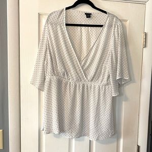 White and black polka dot top